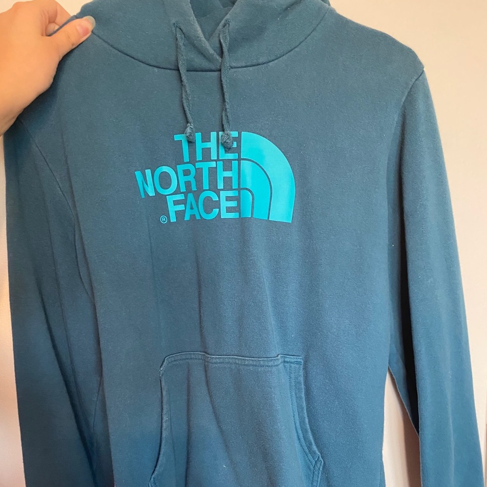 Teal North Face hoodie